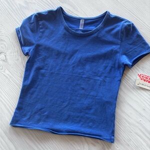 Free People Movement Radiant Blue Top - XS (tag on shirt mislabeled as Large)